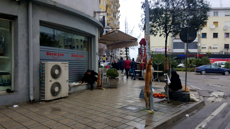 Vacanze in Albania lowcost Durazzo, vendita pelli di volpe