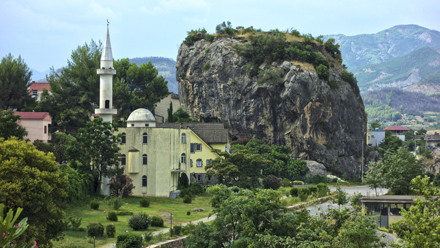 Permet Albania, vista panoramica, moschea