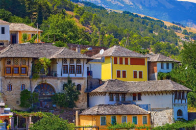 case tradizionali di Gjirokaster Argirocastro in Albania